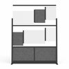 Luxor Modular Wall Room Divider System - Black Frame - 53in. x 48in. Starter Wall with Whiteboard MW-5348-FCGB